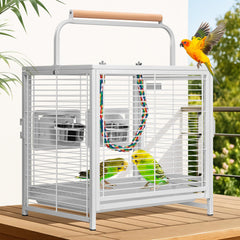 VIVOHOME 19-inch cage base shows sturdy construction for active parrots.