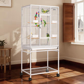 VIVOHOME 54-inch bird cage front view with durable wrought iron frame.