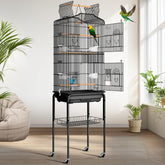 VIVOHOME 64-inch bird cage with play top and rolling stand, mobile for room-to-room placement.
