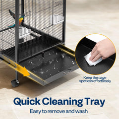 VIVOHOME bird cage bottom tray makes cleaning quick and simple.