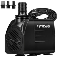 VIVOSUN 660GPH pump front view, compact and quiet for aquariums.