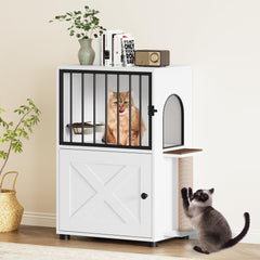 VKTO elevated bowls on a white stand—promotes comfortable dining posture for indoor cats.