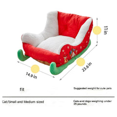 Vlmiuk Christmas Sleigh Bed side view highlighting cozy profile