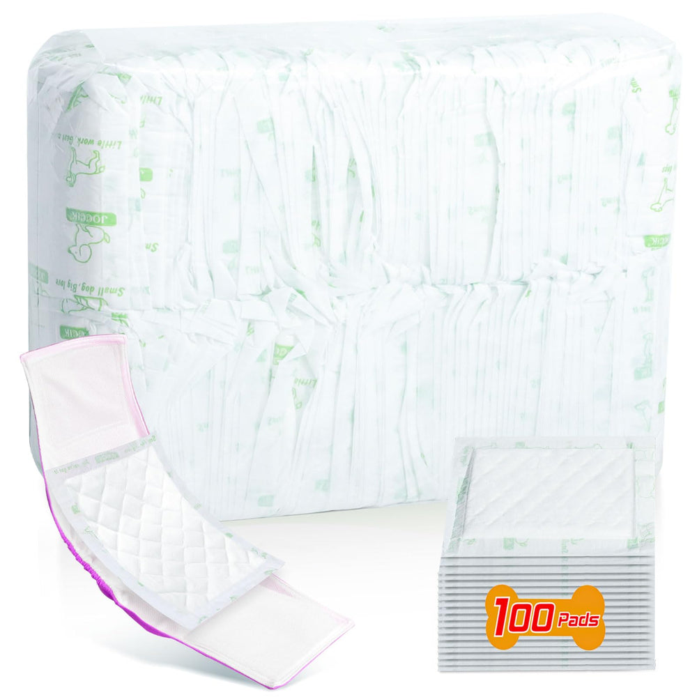 VoagLuk dog diaper liners 100ct pack provides ready-to-use protection and odor control.