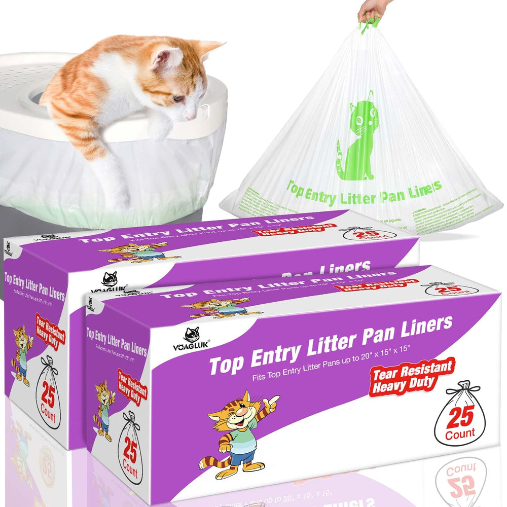 VoagLuk top-entry litter box liner in use offers secure fit and leak protection.