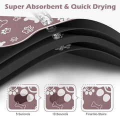 Voanos Dog Cat Mat with rubber backing prevents slips during meals