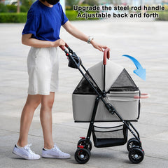VOCRVSJY pet stroller storage corner demonstrates space for toys and treats.