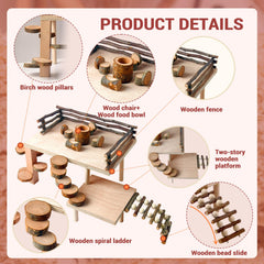 VolksRose wooden food bowl ramp section promotes natural foraging and mealtime interaction.