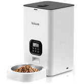 Voluas automatic cat feeder front view showing space-saving design for homes
