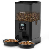 Voluas dual-bowl automatic feeder for two cats serving synchronized meals