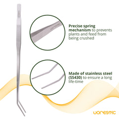 VORESTIC long-aquarium-tweezers in stainless steel for durability