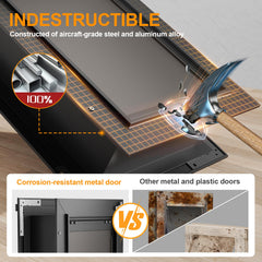 VOSOIR closing panel with dual-sided locks for secure entry