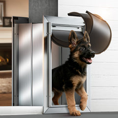 VOSOIR dog door wall-mount shows sturdy aluminum frame for durable access.
