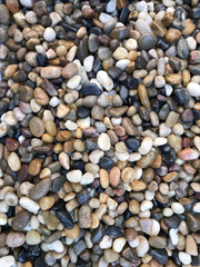 Voulosimi river rock stones mixed colors polished for decorative arrangements and natural texture.