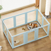 VPNQwQ clear acrylic dog playpen door panel enables easy monitoring and safe containment.