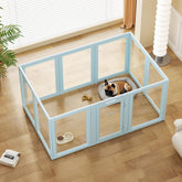 VPNQwQ clear acrylic dog playpen front view with calm containment