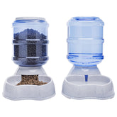 VSEER pet feeder water dispenser bottle shows 1 gallon capacity for fewer refills.