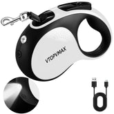 VTOPVMAX 16ft leash with LED light for safer evening walks.