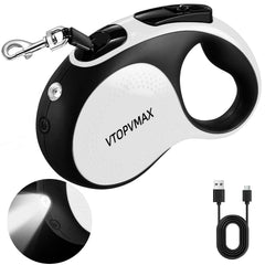 VTOPVMAX 16ft leash with LED light for safer evening walks.