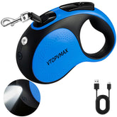 VTOPVMAX 16ft retractable leash in blue extended for confident small-to-medium dog walks.
