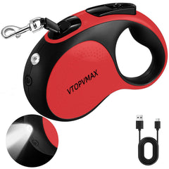 VTOPVMAX 16ft retractable leash red extended view shows easy control on walks.