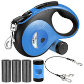 VTOPVMAX 26ft retractable leash blue angled view showing comfortable grip during long walks