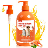 VUN salmon fish oil bottle with pump enables easy daily dosing for dogs and cats.