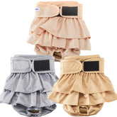 VUNCESSIN XL reusable dog diaper pack in three patterns for comfortable, mess-free wear.