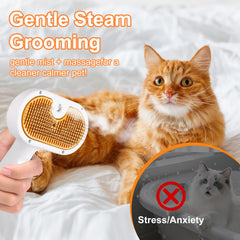 VVWVVW Pet Steam Brush cat use shows calm brushing for anxious felines