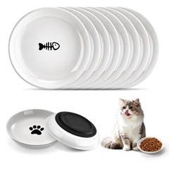 VZZNN cat bowls 8-pack white ceramic for neat meal service