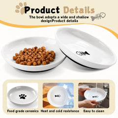 VZZNN wide shallow design reduces whisker fatigue for cats