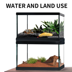 Waazoorep reptile glass terrarium 12x8x6 side view highlights accessibility.