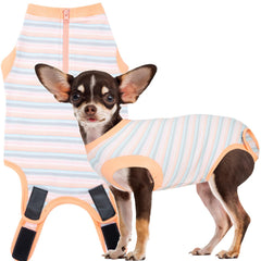 Wabdhaly recovery suit for dog cone alternative close-up on a calm post-op fit