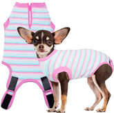 Wabdhaly recovery suit zipper closeup for dog post-op support and quiet zips