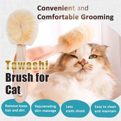 Wablade Relaxing Cat Grooming Brush side handle demonstrating ergonomic grip for daily brushing