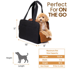 Wagfur Black Dog Purse Carrier breathable mesh panels promote ventilation during outings