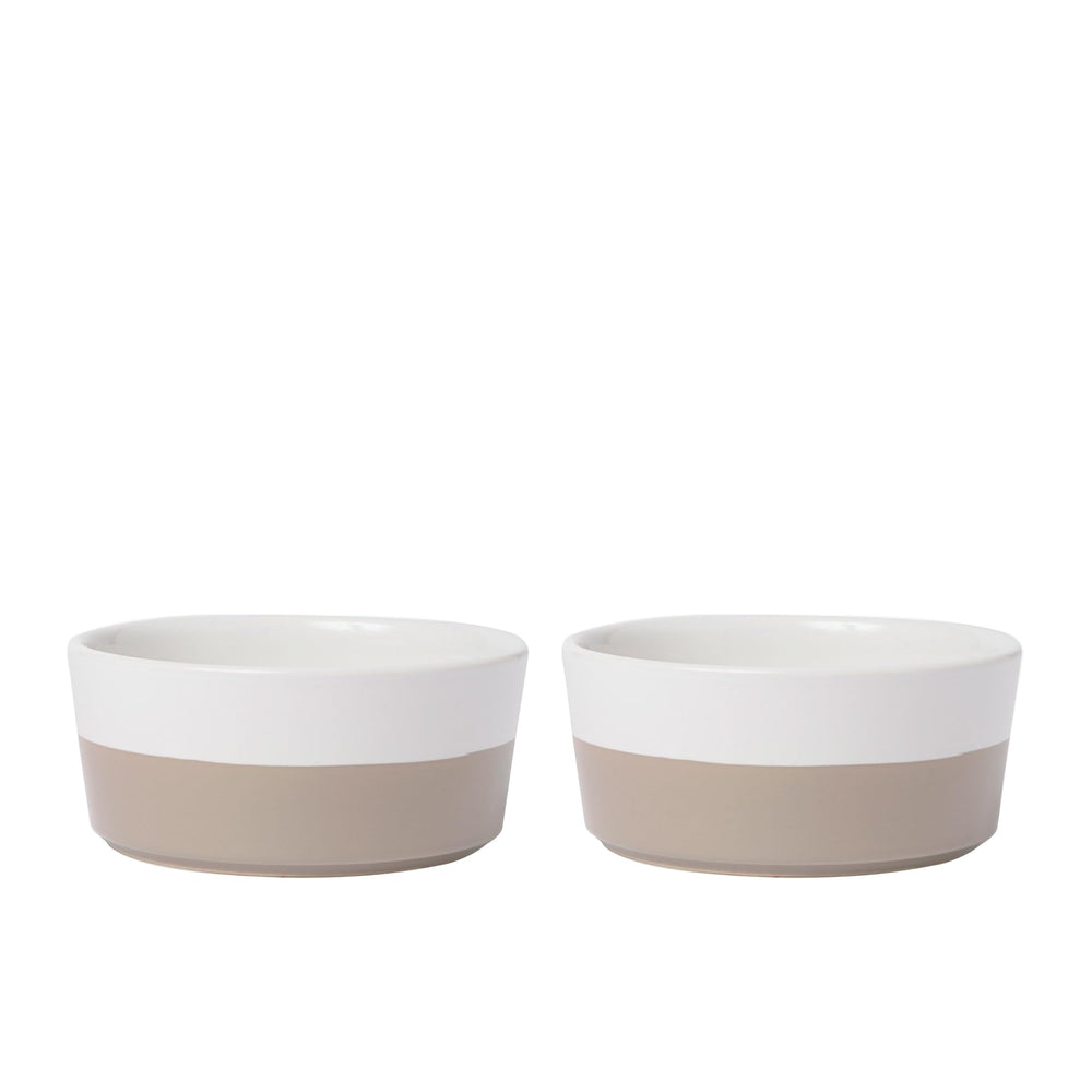 Waggo Dipper Bowl Set 2 Vintage Grey front view shows color pop and form