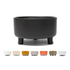 Waggo Uplift ceramic dog bowl front view with modern black finish and sturdy build