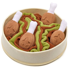 Wagorific snuffle toy with chick gravy bowl design promoting curious foraging play