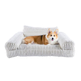 Wagsage cute couch pet sofa cream showcases plush fabric for cozy naps and snuggle time