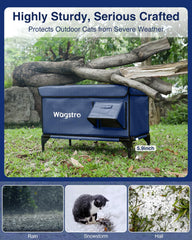 Wagstro Ex-Large Heated Cat Shelter escape door offers safe retreat from predators or harsh weather.