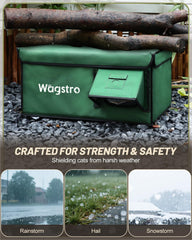 Wagstro heated cat house escape door enables safe exits during playtime.
