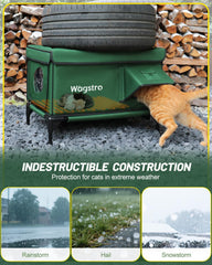 Wagstro heated cat house escape door for safer outdoor access.