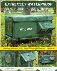 Wagstro heated cat house with heating pad delivers quick warmth for cold-weather cats