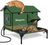 Wagstro large dampless deck outdoor cat house offers dry lounging and winter refuge.
