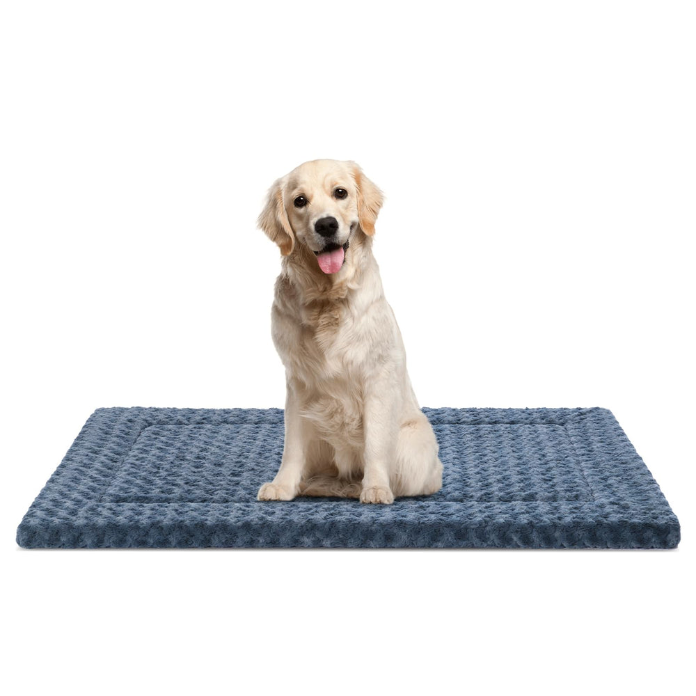WagWonders dog bed mat gray top view showing spacious comfort for large dogs.