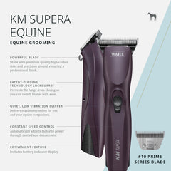 Wahl KM Supera equine clipper quiet operation for stress-free grooming