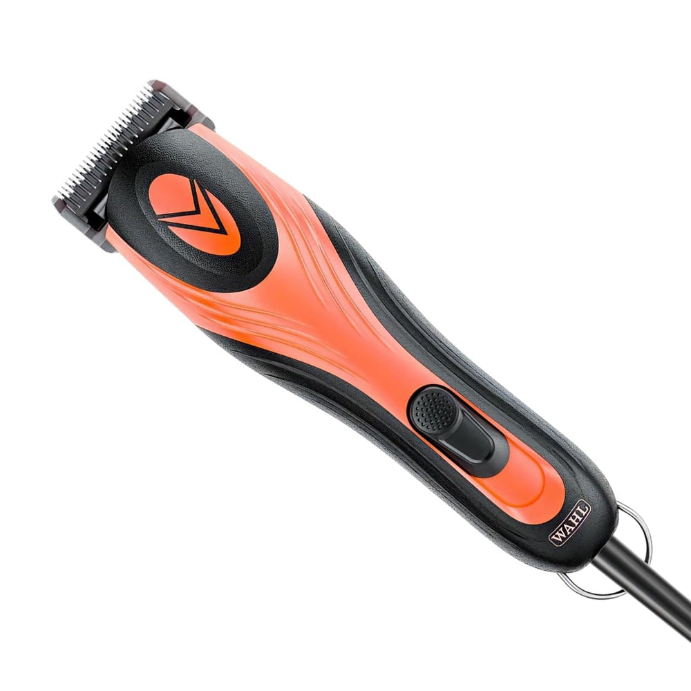 Wahl Pro Animal KM Velocity clipper in hand for precise grooming