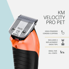 Wahl Pro Animal KM Velocity corded design for continuous grooming