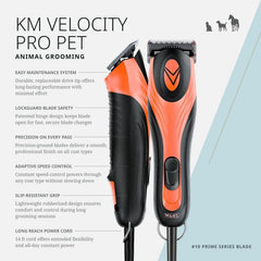 Wahl Pro Animal KM Velocity detachable blades enable quick changes